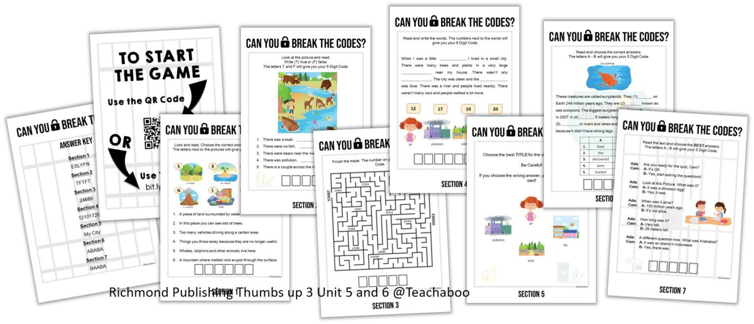 Digital Escape Room Game Pack Freebie no.9 - Teachaboo