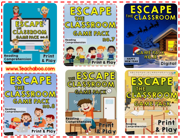 Escape the Classroom Game Packs Teachaboo